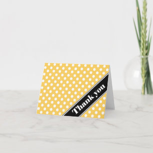 Yellow Polka Dot Black Strip Vielen Dank Karten