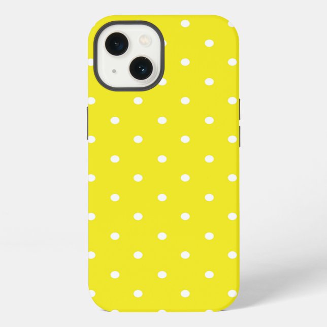 Yellow Polka Dot Design iPhone Hülle (Rückseite)