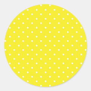 Yellow Polka Dot Design Runder Aufkleber