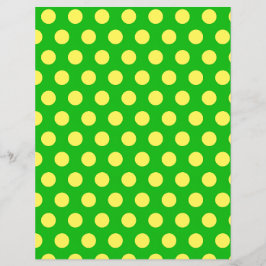 Yellow Polka Dot Pattern auf hellgrünem Scrapbook