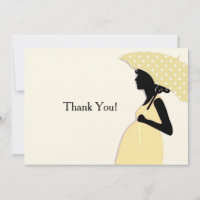 Yellow Polka Dot Umbrella Vielen Dank Notenecard