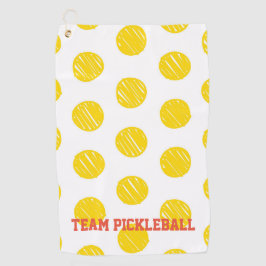 Yellow Polka Dots Orange Team Pickleball Sport Golfhandtuch