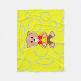 Yellow Popcorn Anime Teddy Bear Fleecedecke