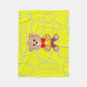 Yellow Popcorn Anime Teddy Bear Fleecedecke