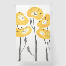 Yellow Poppies Sheer Vorhänge