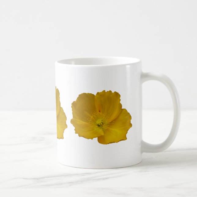 Yellow Poppy Alaskan Wildblume Floral Kaffeetasse (Rechts)