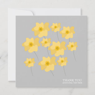 Yellow Poppy Floral Hand gezeichnet Danke Postkart