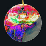 Yellow Poppy Keramik Ornament<br><div class="desc">romantic impressionistic yellow poppy watercolor painting by H Cooper</div>