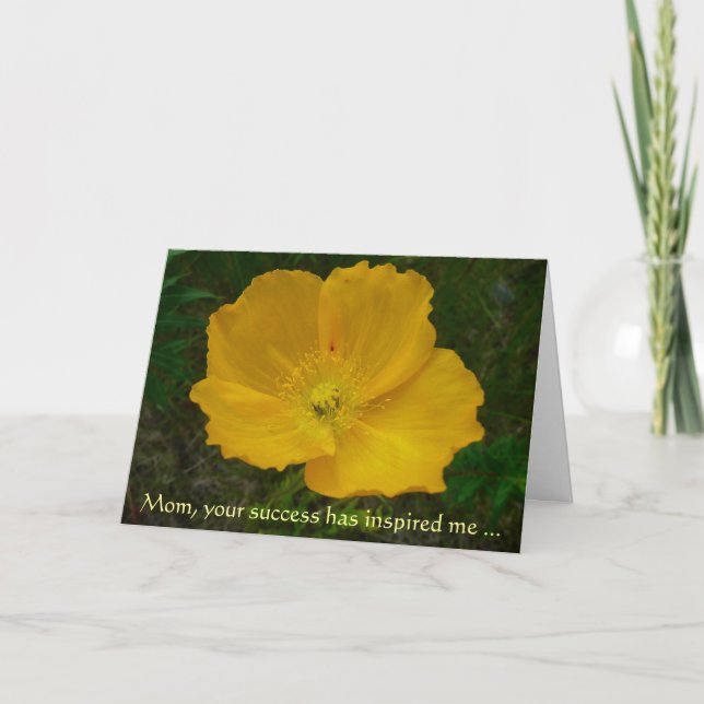 Yellow Poppy Mother's Day Card Karte (Vorderseite)