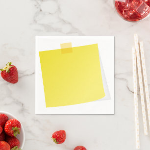 Yellow Post It Note Paper Napkins Serviette