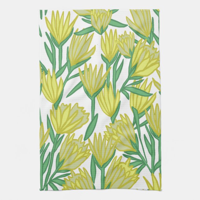 Yellow Protea Blume Küche Handtuch (Vertikal)