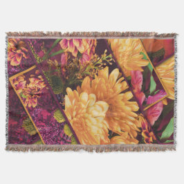 Yellow Purple Fall Flowers Thanksgiving  Decke
