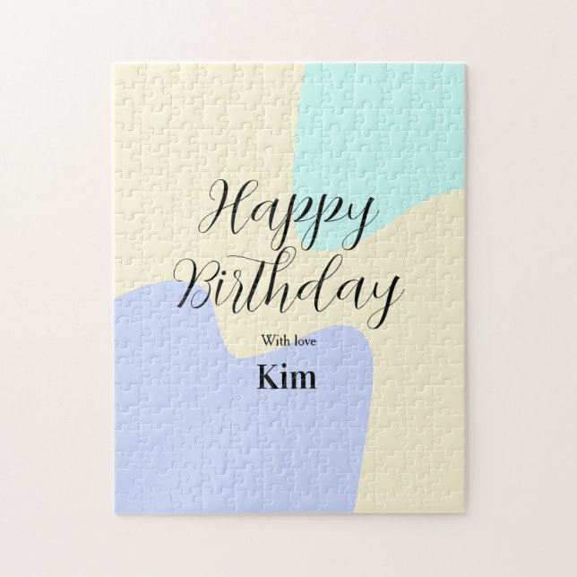 Yellow purple green happy birthday abstract pastel (Vertikal)