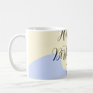 Yellow purple green happy birthday abstract pastel kaffeetasse