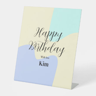 Yellow purple green happy birthday abstract pastel sockelschild