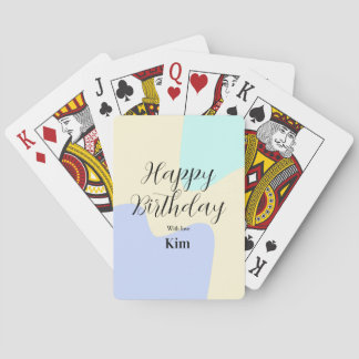Yellow purple green happy birthday abstract pastel spielkarten