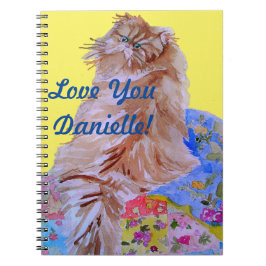 Yellow Quilt Fluffy Cat Cat Cat Girls nennen Noteb Notizblock