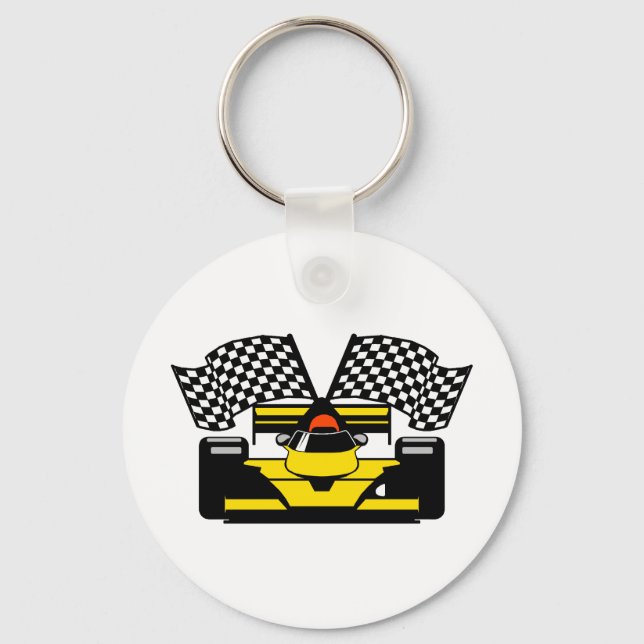 YELLOW RACE CAR SCHLÜSSELANHÄNGER (Vorderseite)