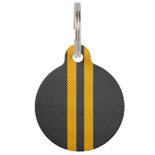 Yellow Racing Stripes Carbon Fiber Style Tiermarke