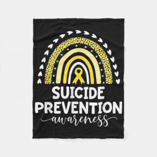 Yellow Rainbow Ribbon Unterstützung Suizidpräventi Fleecedecke