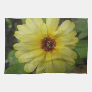 Yellow Raindrops Marigold Kitchen Handtuch