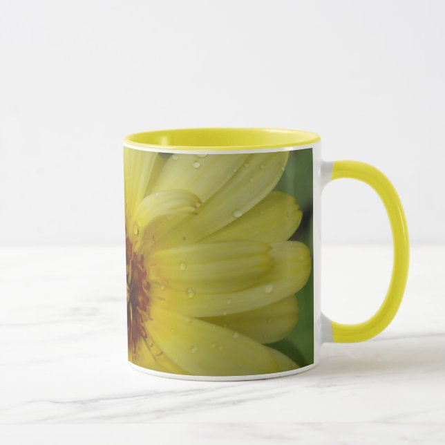 Yellow Raindrops Marigold-Tasse Tasse (Rechts)