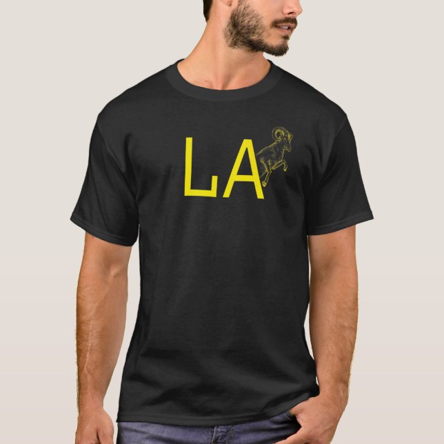 Yellow Ram La Blue California Los Angeles 1 T-Shirt (Vorderseite)