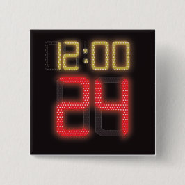 Yellow Red Black Basketball Clock Sports Button