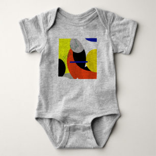 Yellow Red Blue Abstrakte Kunst Baby Strampler
