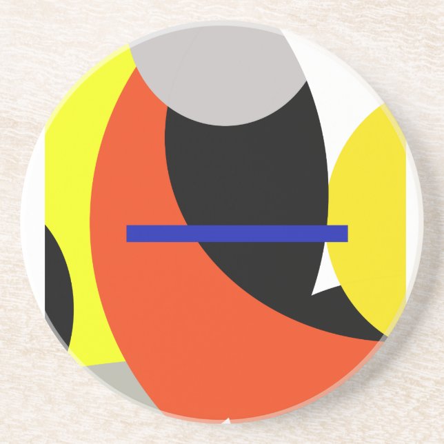 Yellow Red Blue Abstrakte Kunst Getränkeuntersetzer (Vorne)