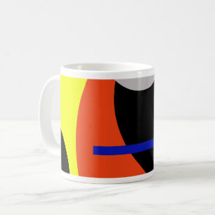 Yellow Red Blue Abstrakte Kunst Kaffeetasse