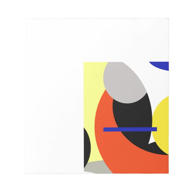 Yellow Red Blue Abstrakte Kunst Notizblock (Vorderseite)