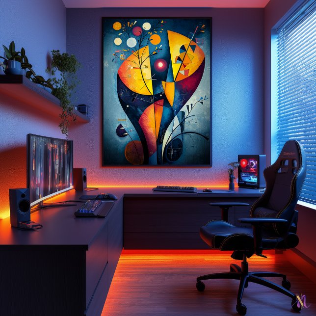 Yellow Red Blue - Kubist Inspiriert von Kandinsky Poster (Von Creator hochgeladen)