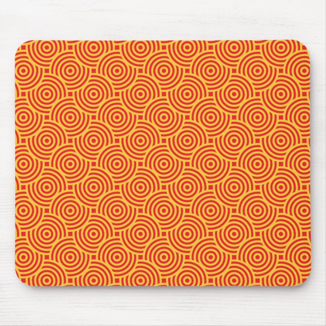 Yellow Red Circles Mousepad (Vorne)