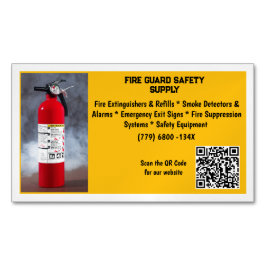 Yellow Red Fire Extinguisher Fire Safety   Magnetische Visitenkarte