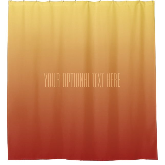 Yellow Red Gradient Custom Text Duschvorhang (Vorderseite)