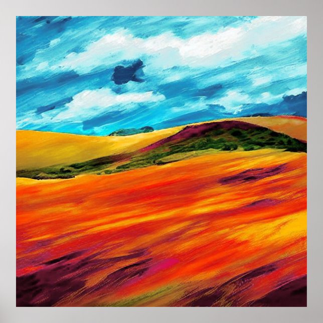 Yellow Red Hills Poster (Vorne)