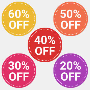 Yellow Red Lila Small Business Sales 60% Ermäßigun Etiketten