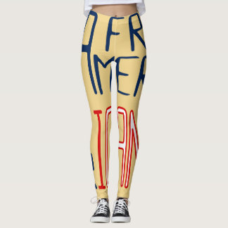 Yellow Red White Blue Black Leggings