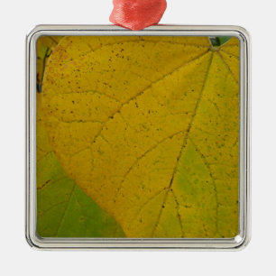 Yellow Redbud Verlasse Autumn Nature Fotografy Ornament Aus Metall