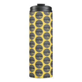 YELLOW REPEATING PATTERN BUSINESS COMPANY EIGENES THERMOSBECHER