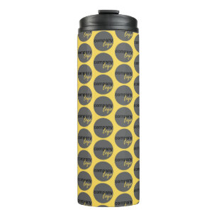 YELLOW REPEATING PATTERN BUSINESS COMPANY EIGENES THERMOSBECHER