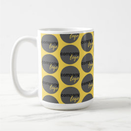 YELLOW REPEATING PATTERN COMPANY LOGO KAFFEETASSE