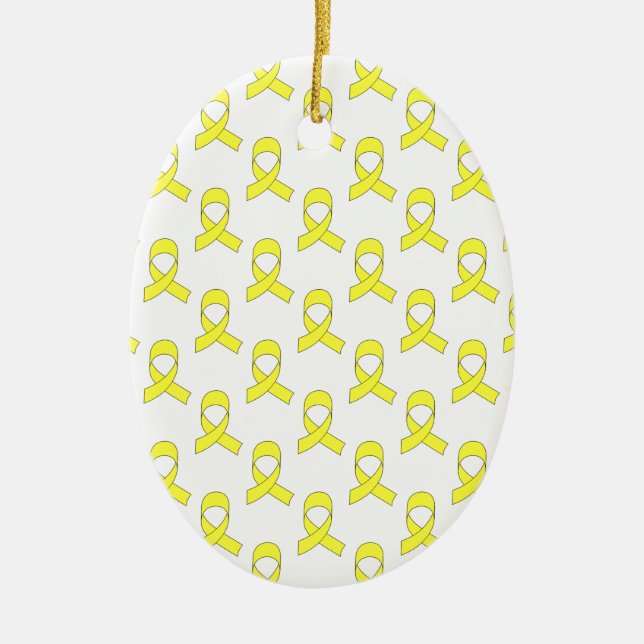 Yellow Ribbon Muster Keramik Ornament (Vorne)