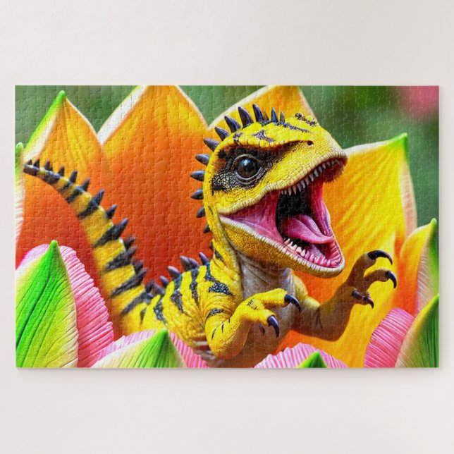 Yellow Roaring Dinosaurier (Horizontal)