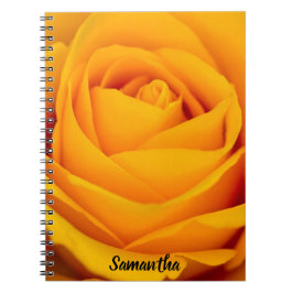 Yellow Rosa Blume Spiralheft Notizblock