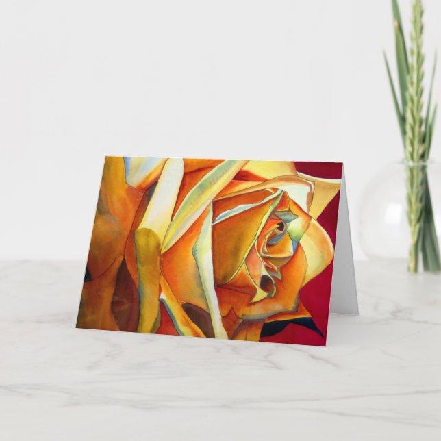 Yellow Rose Art Mother's Day Card mit Gedicht Karte (Vorderseite)