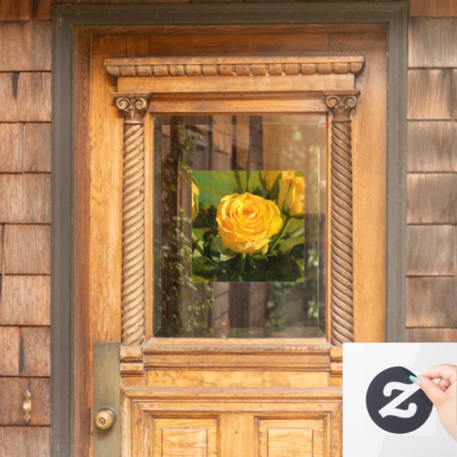 Yellow Rose Beauty Fensteraufkleber (Haustür)