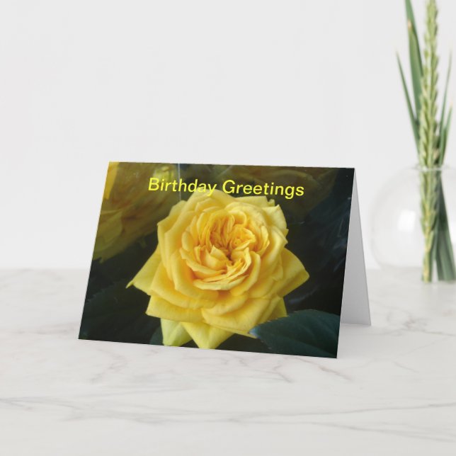 Yellow Rose Birthday Karte (Vorderseite)