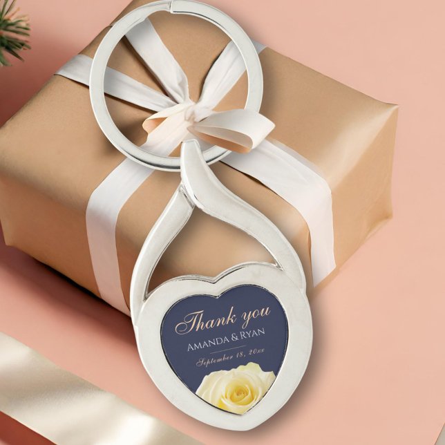 Yellow Rose Blume Floral Wedding Danke Schlüsselanhänger (Von Creator hochgeladen)